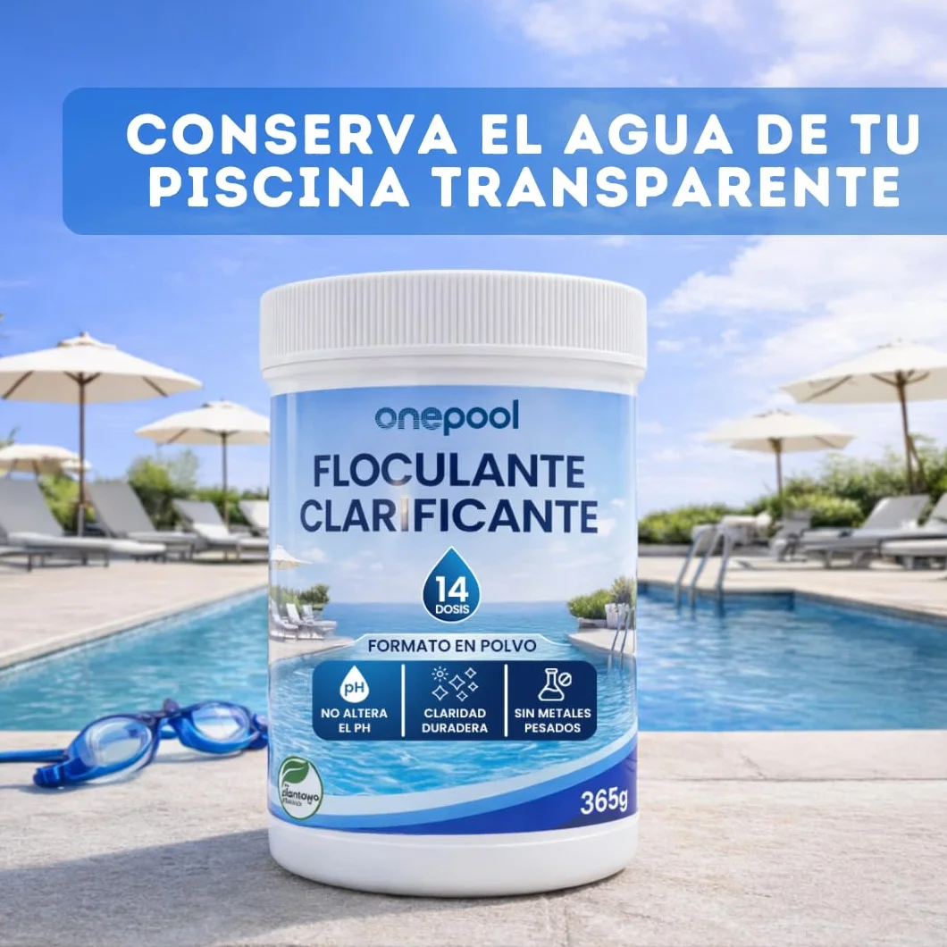 PLANTAWA Flokulant Basen w proszku 10 Tygodni Eliminator zmętnienia dla małych basenów i hydromasażu. Klarujący dla czystej wody. Naturalny produkt wegański bezpieczny dla całej rodziny.
