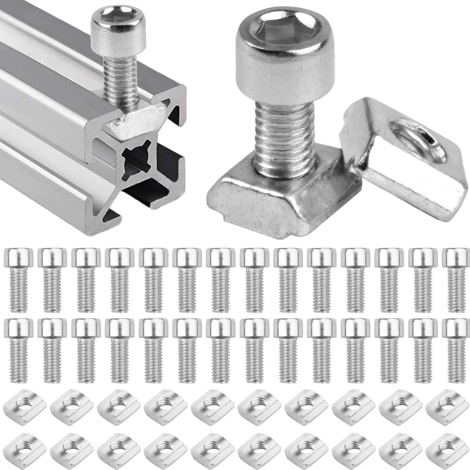 40 x zestaw kamieni rowkowych M5 Nut 6 typ B, rowek T M5 T-Slot, nakrętki przesuwne, nakrętki ślizgowe T, szyna ślizgowa do profilu aluminiowego, szczelina wytłaczająca standardowa seria 2020 i 40