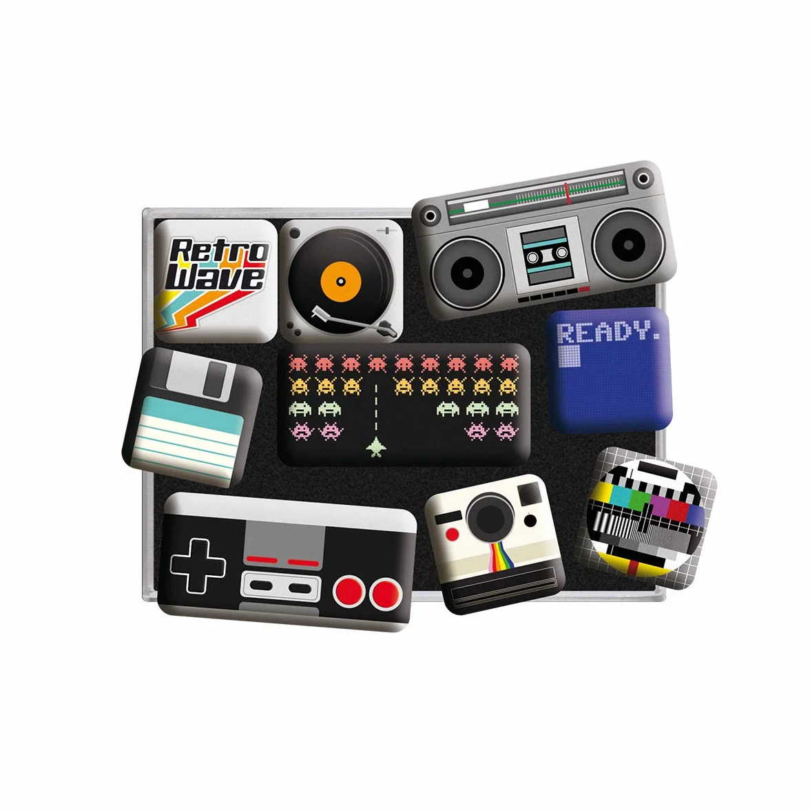 Nostalgic-Art Retro magnesy na lodówkę, 9 sztuk, Retro Wave Media – Pomysł na prezent do domu, zestaw magnesów, Styl vintage