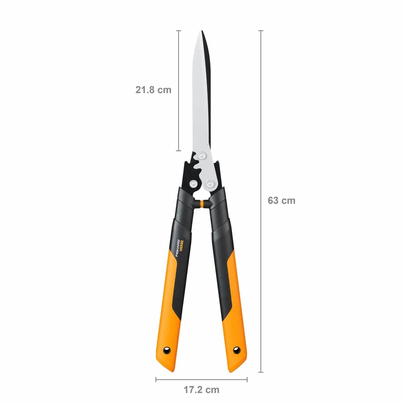 Fiskars Powergear Nożyce do Żywopłotu, Wielokolorowy, 63 x 16,5 x 2,5 cm