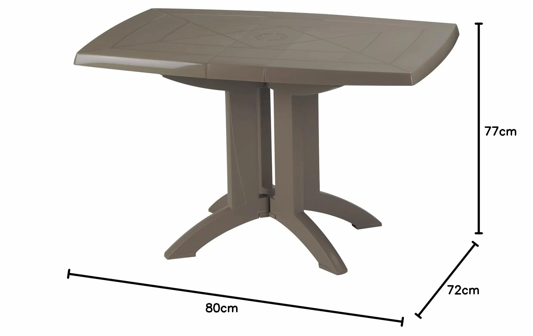 Grosfillex Vega 118 stół, kolor taupe, 80 x 77 x 72 cm