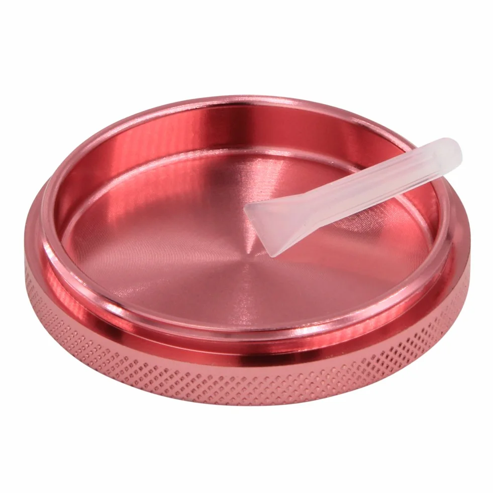 DCOU Premium aluminiowy młynek z kwiatami na pokrywie magnetyczny Ø 55 mm metalowy młynek do przypraw, 4-częściowy