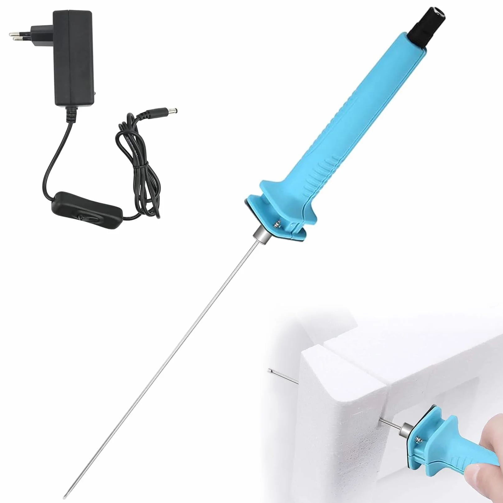 Elektryczne narzędzie do cięcia styropianu, 18 W, 10 cm, elektryczne narzędzie do cięcia styropianu AC110-240 V, przecinak do cięcia gorącego drutu do cięcia krawędzi, cięcie cieplne, sztyft do