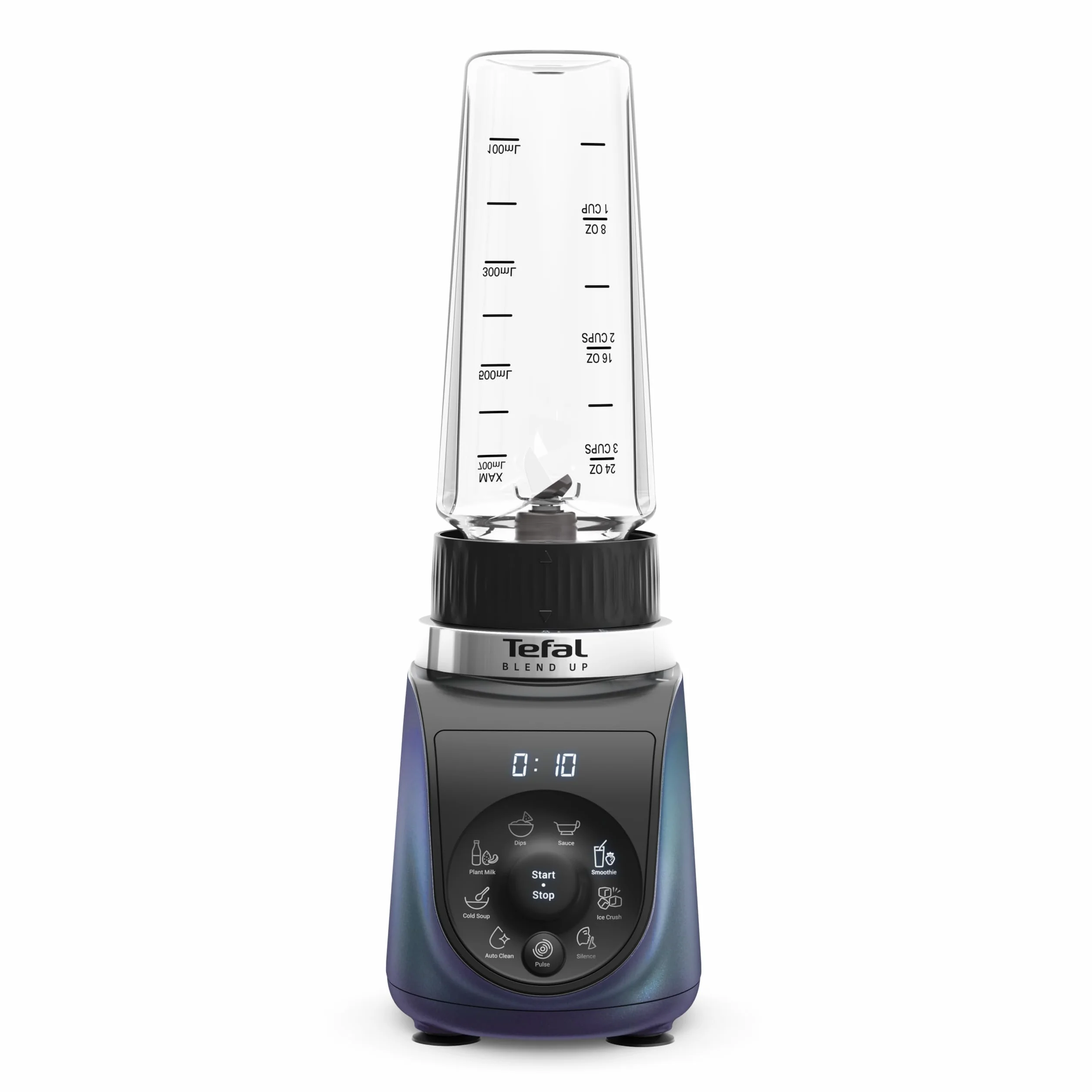 Tefal BL19H4 Blend Up wysokowydajny mini blender, kompaktowy, 8 automatycznych programów, funkcja kruszenia lodu, wszechstronne noże Powelix, łatwe czyszczenie, niebieski