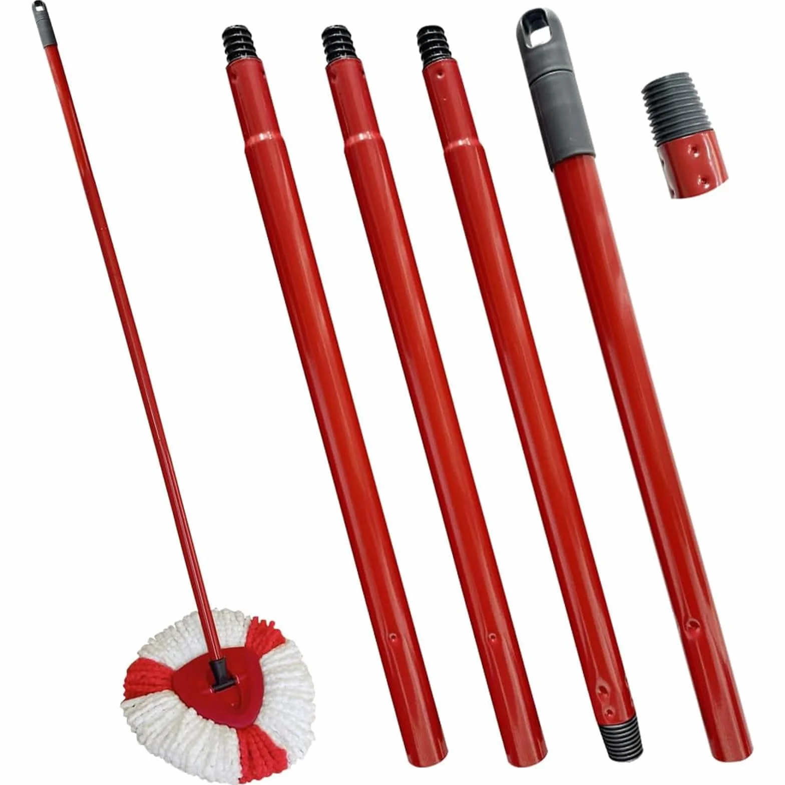 Wymienny uchwyt kompatybilny z Vileda Turbo Spin Mop, 4-sekcyjny zapasowy drążek do mopa, regulowany mop, wymienny uchwyt do mopa, teleskopowy uchwyt do czyszczenia podłóg