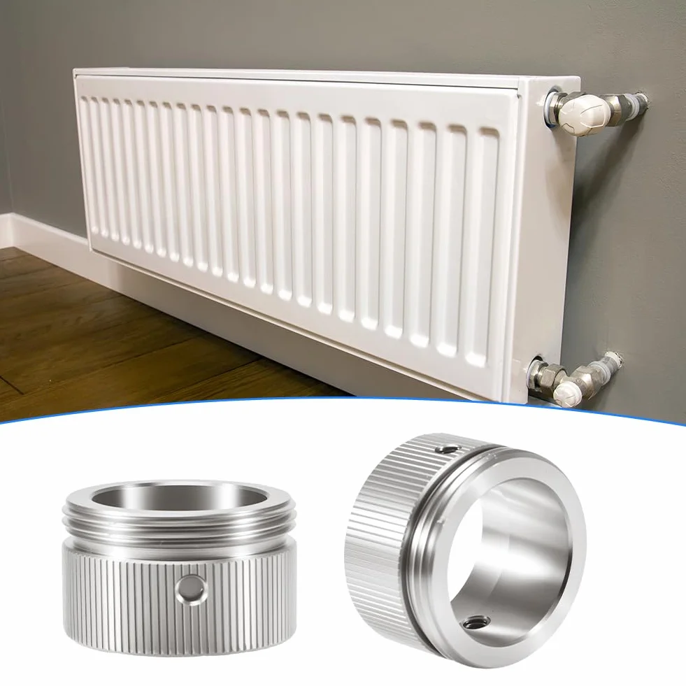Adapter termostatu grzejnika do zaworów RA ze stali nierdzewnej (2 sztuki) - w zestawie śruby i klucz imbusowy - kompatybilny z Danfoss RA (20-23 mm) na M30 x 1,5 do głowic termostatu