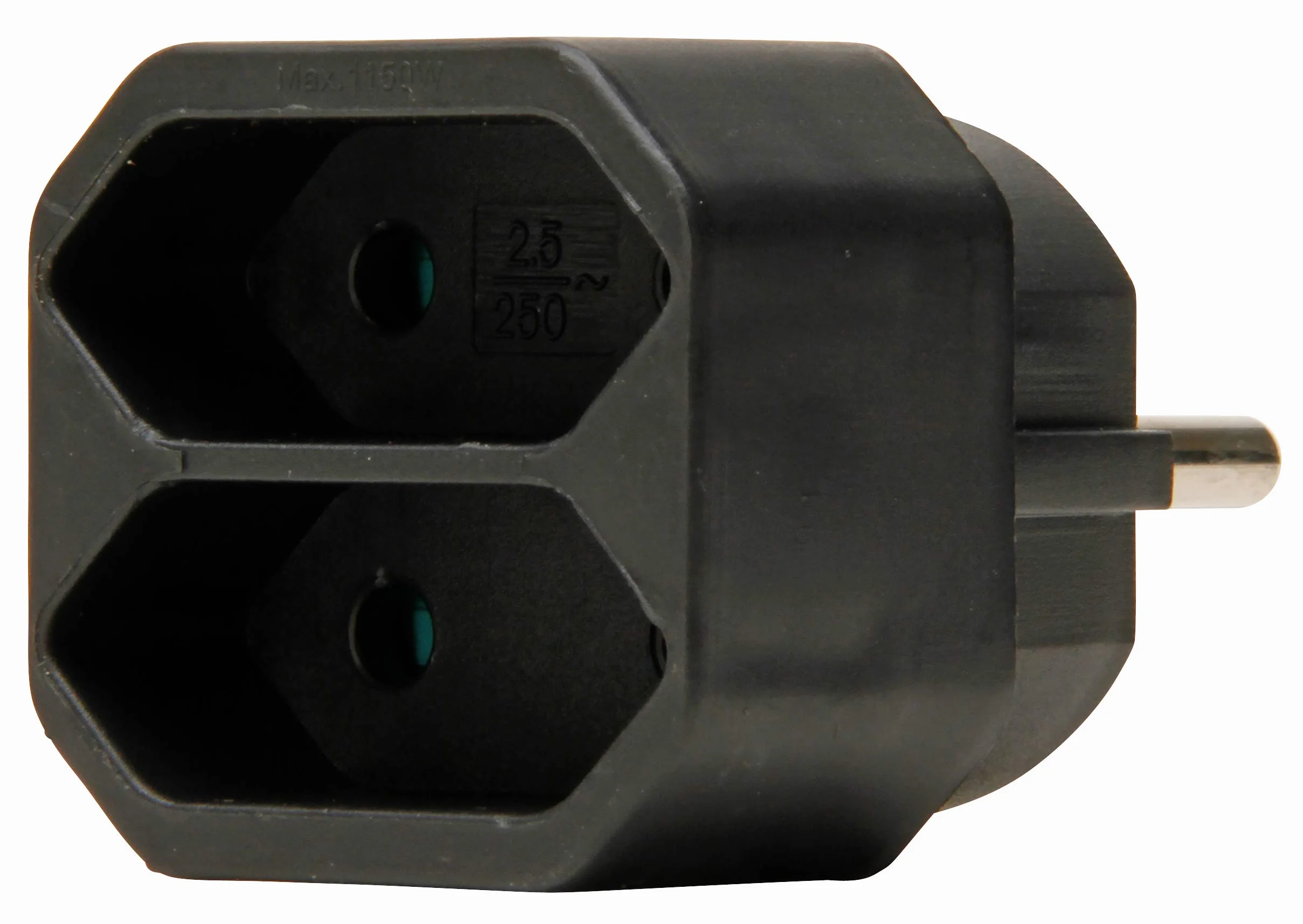 Kopp Adapter Euro 2-drożny, 1 sztuka, czarny, 174105004
