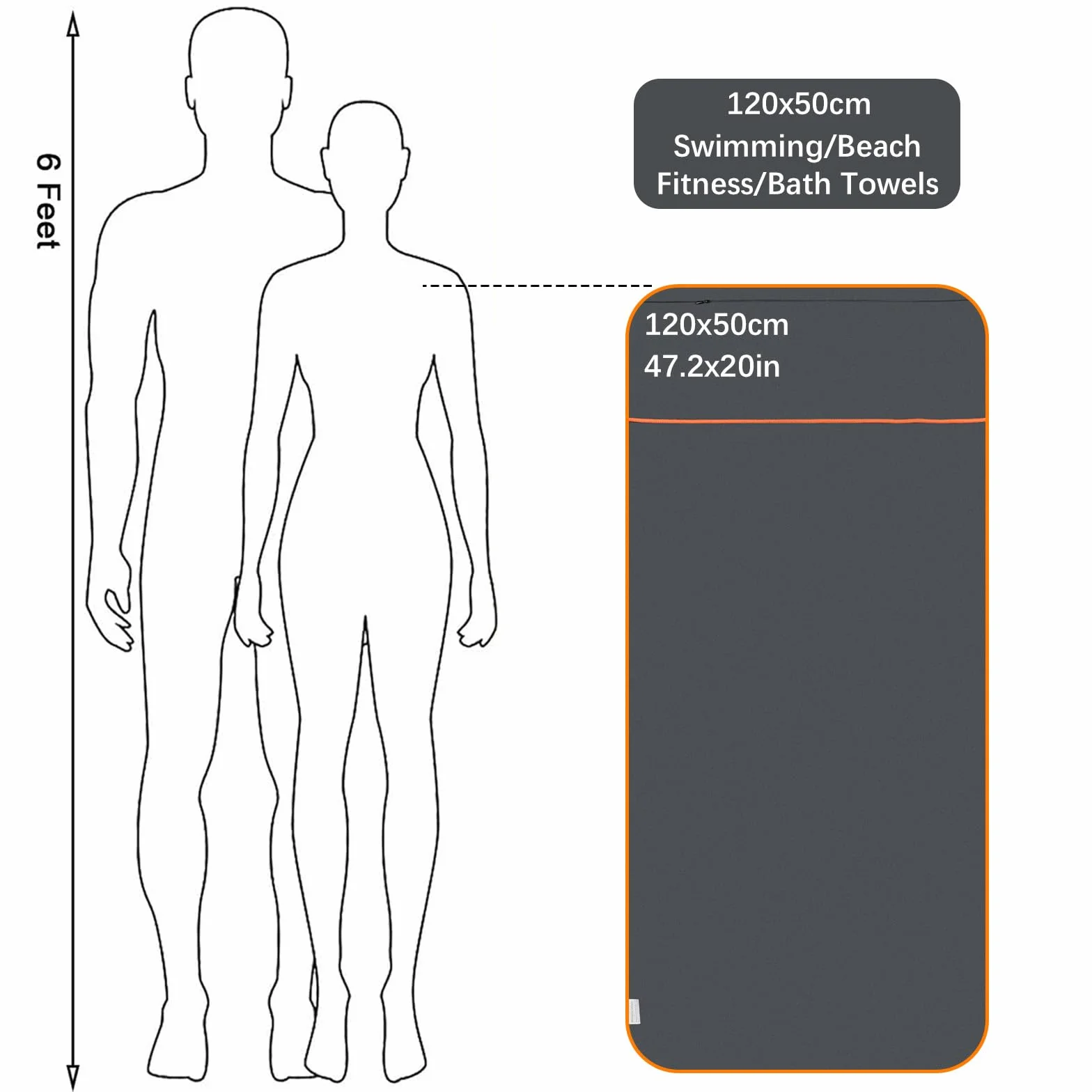Ręcznik fitness z torbą, ręcznik z mikrofibry z wysokiej jakości mikrofibry, super chłonny, kompaktowy i przenośny, 120 x 50 cm, ręcznik sportowy, do studia fitness, podróży, uprawiania sportu