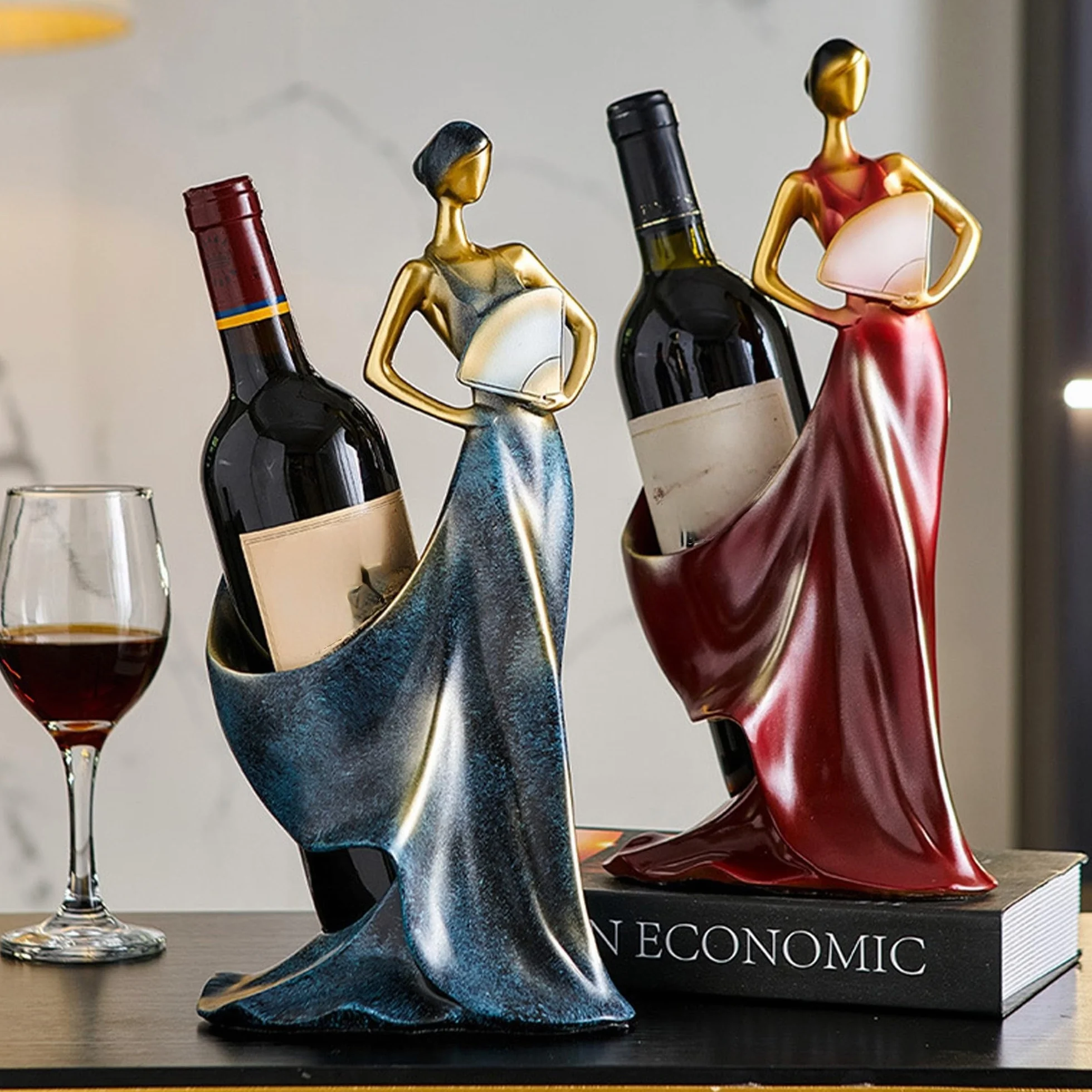 Stojak na wino pojedynczy uchwyt na butelkę na blat dekoracja wnętrz