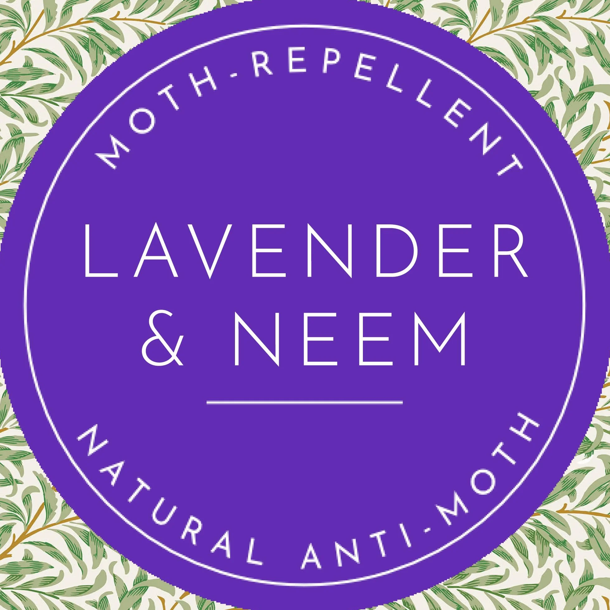 The Master Herbalist Pachnące wkładki do szuflad o zapachu lawendy i olejku NEEM w stylu WILLIAM MORRIS (składane) | Naturalny środek odstraszający ćmy | Opakowanie 5 arkuszy | Zawiera olejki