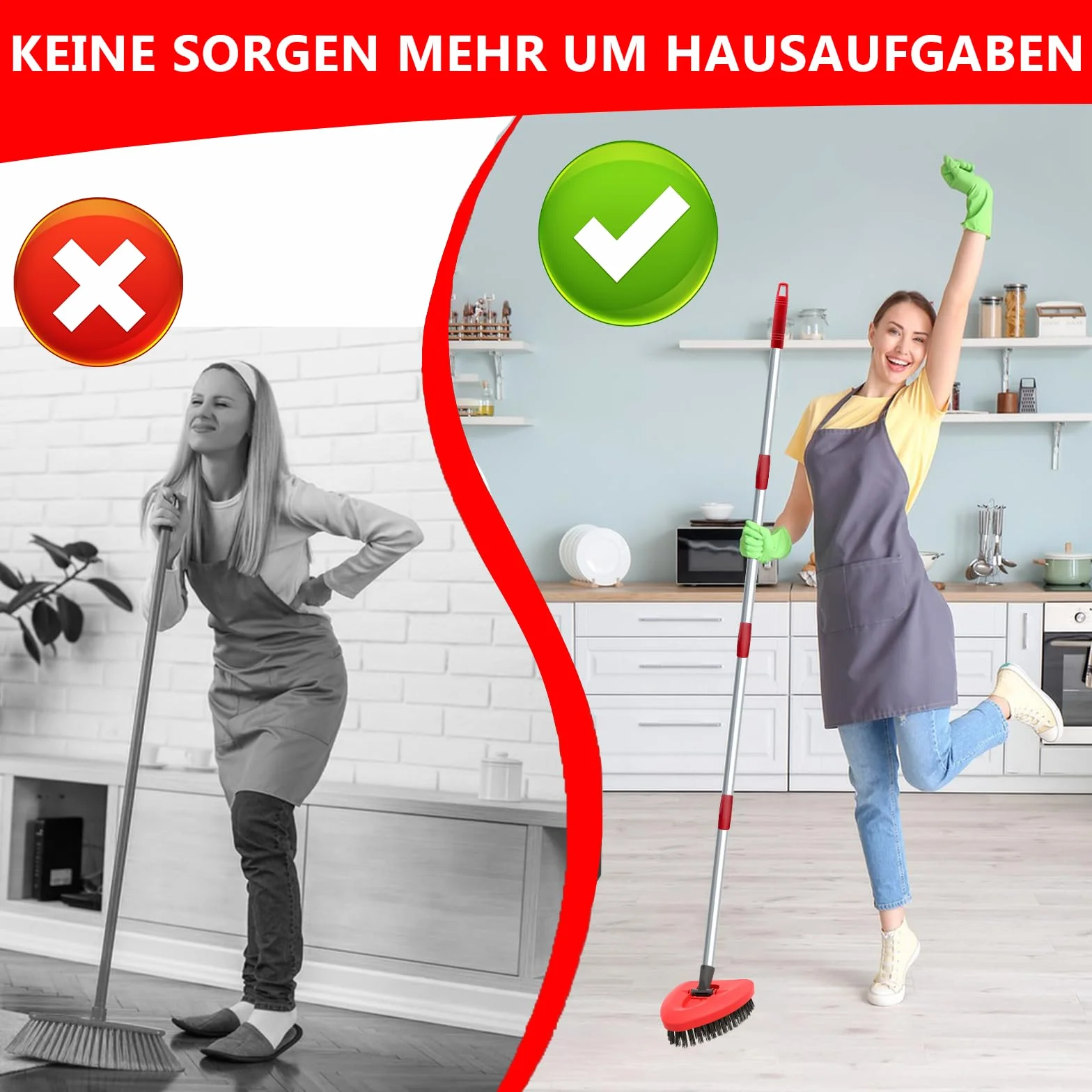 Spin mop do szorowania, zapasowa głowica, kompatybilna z Vileda Turbo mopem i szczotkami podłogowymi, trójkąt, szczotka do czyszczenia łazienki, kuchni, basenu, garażu, na taras