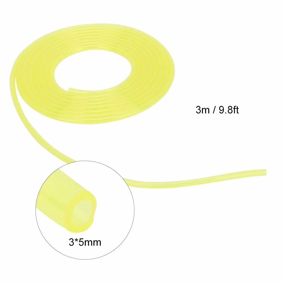 3 metry żółty wąż paliwowy rura paliwowa plastik rura benzynowa rura benzynowa rura paliwowa piły łańcuchowe do trawy kosiarka akcesoria (3 * 5 mm)