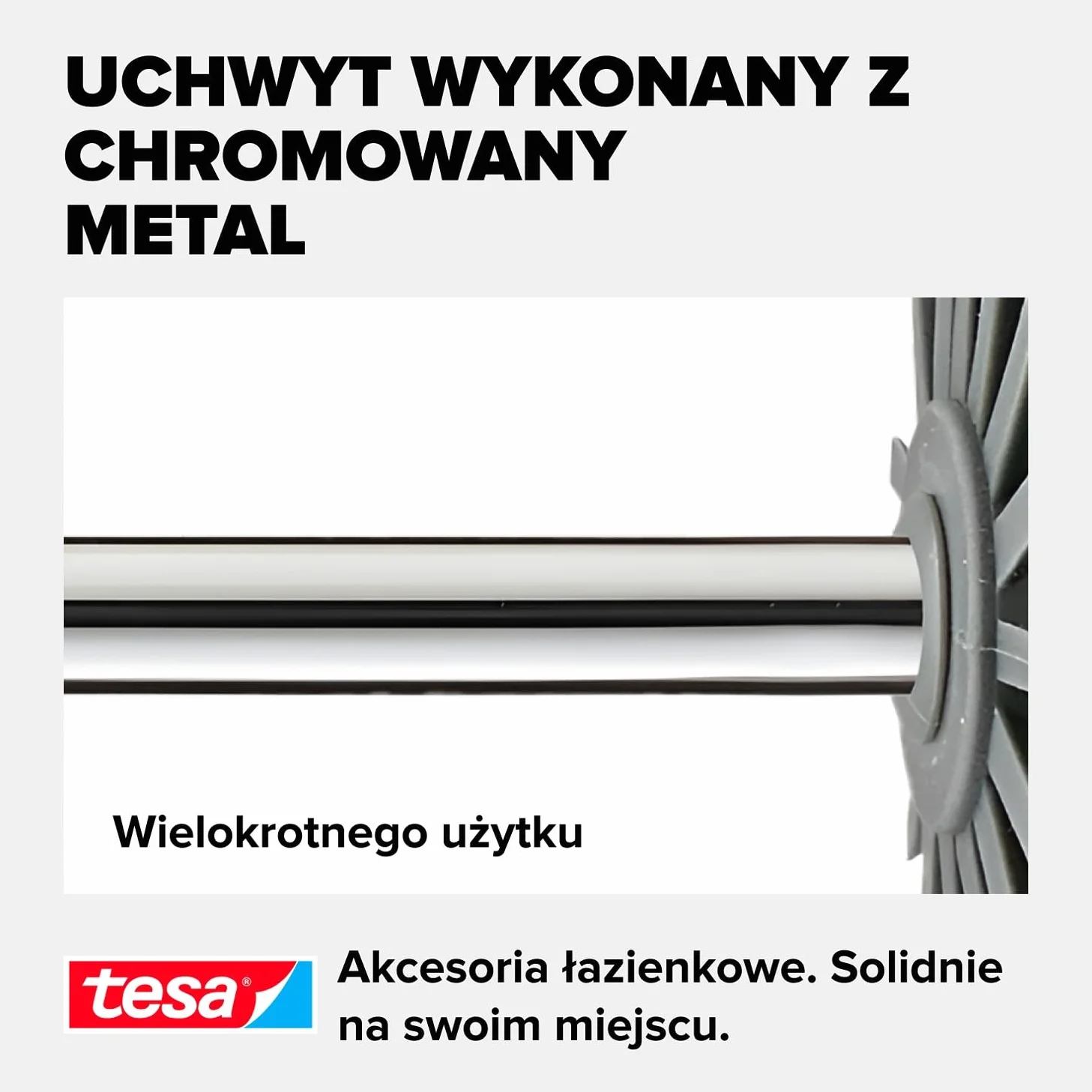 tesa silikonowa szczotka do toalet wymienna chromowany metalowy uchwyt 37,4 x 7,1 x 7,4 cm ciemnoszara