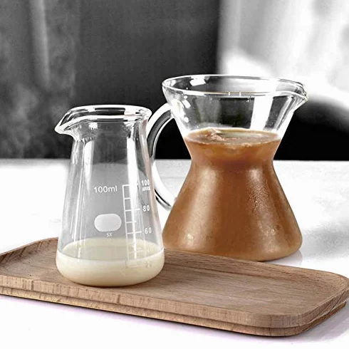 Szklany dzbanek do kawy na mleko do spieniania latte art 100 ml