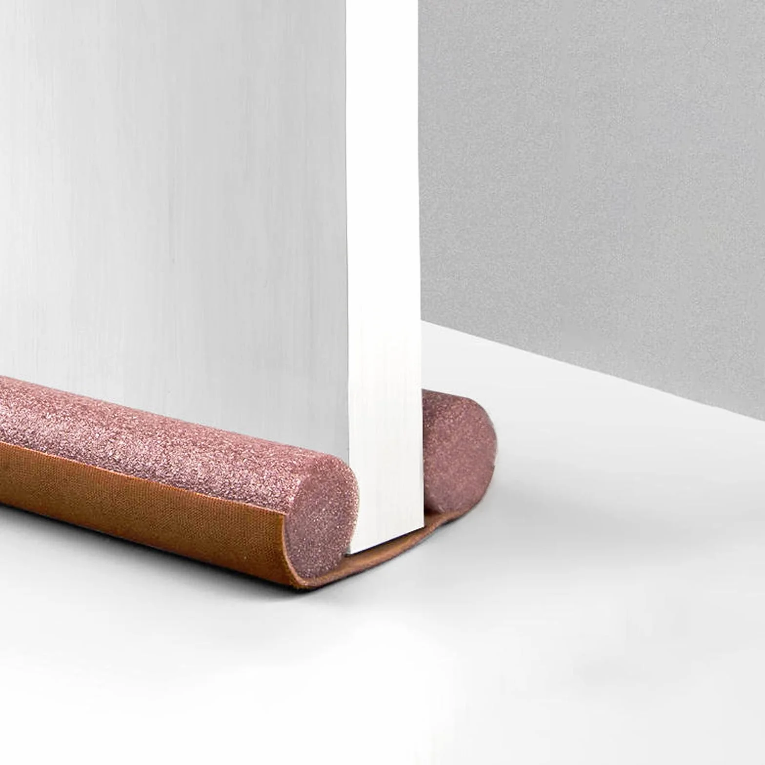 LEIVESTE Podkładka pod drzwi wewnętrzne i zewnętrzne – podwójna uszczelka, możliwość przycięcia na wymiar o grubości 5 cm, długość 95 cm (brązowa, 95 cm)