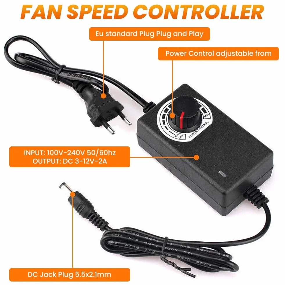 Wentylator promieniowy 12 V, AC 220 V, turbiny EC 240 V Turbo z kontrolerem do urządzeń gospodarstwa domowego, wentylator turbinowy (120 x 32 mm (z wężem)