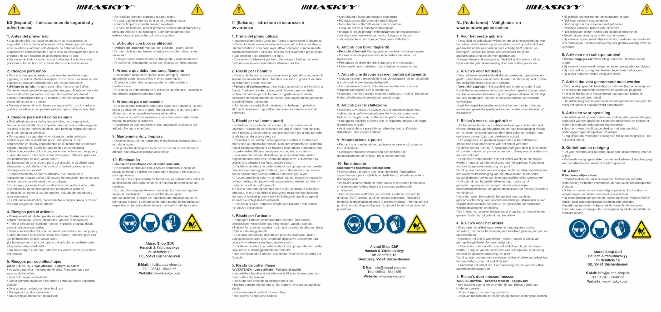 HASKYY Zestaw 9 elementów Bitów Imbusowych 1/4" H2-H10 Nasadki Sześciokątne, Klucze Imbusowe, Bity do Wkrętarki i Klucza Nasadowego