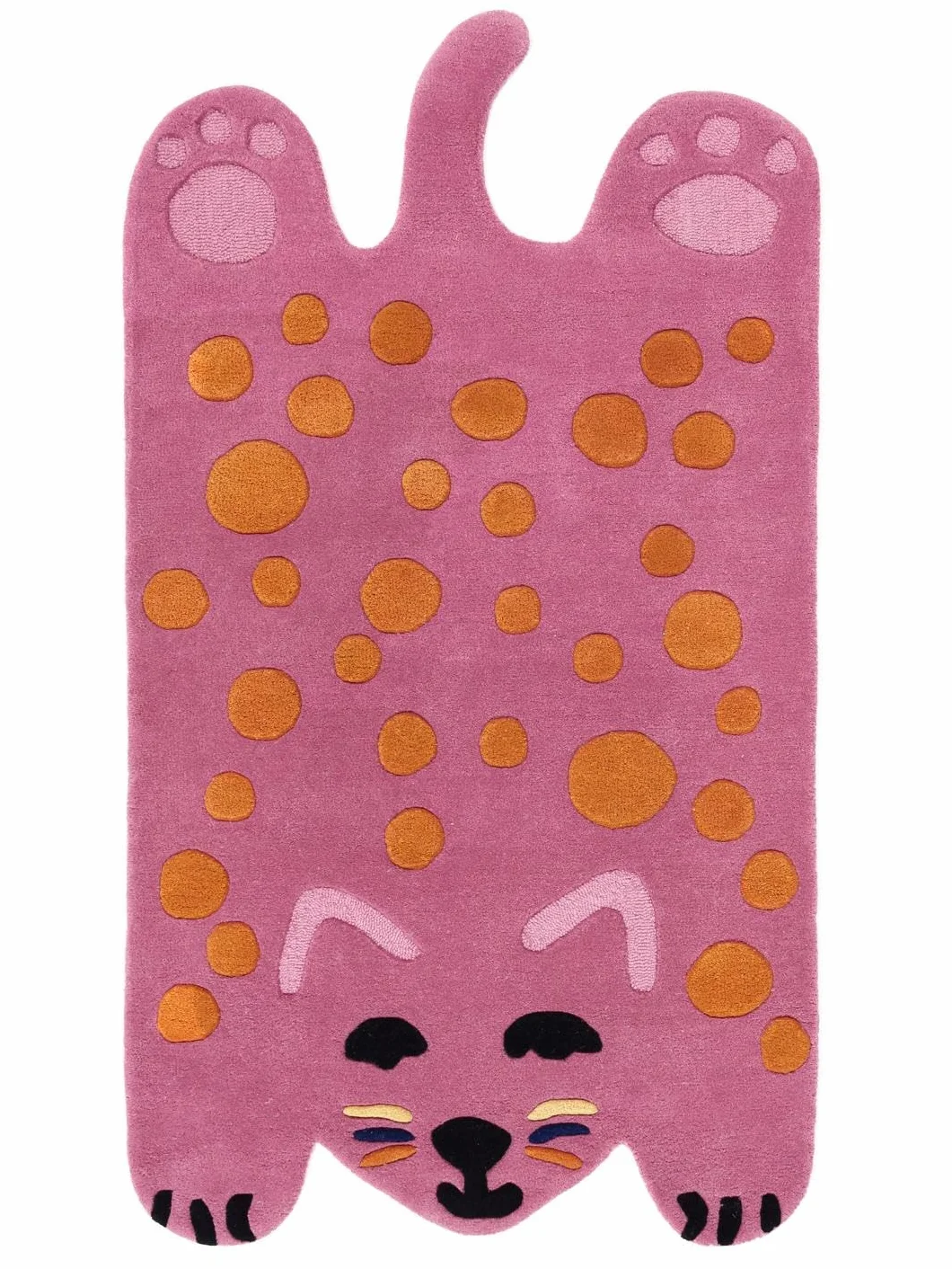 RugVista Lo Cat, Dywan dziecięcy, Nowoczesne Dzieci, 95 x 170 cm, Prostokąt, Wysoki, Pokój dzienny, Sypialnia, Czyścić wyłącznie chemicznie, Bez niebezpiecznych chemikaliów, Różowy