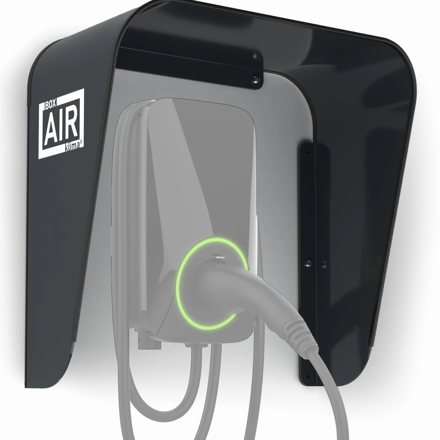 Box Air Klima Pokrowiec na Wallbox | Aluminiowa stacja ładująca do stacji ładującej samochód elektryczny | dach przeciwdeszczowy, ochrona przed słońcem i promieniowaniem UV