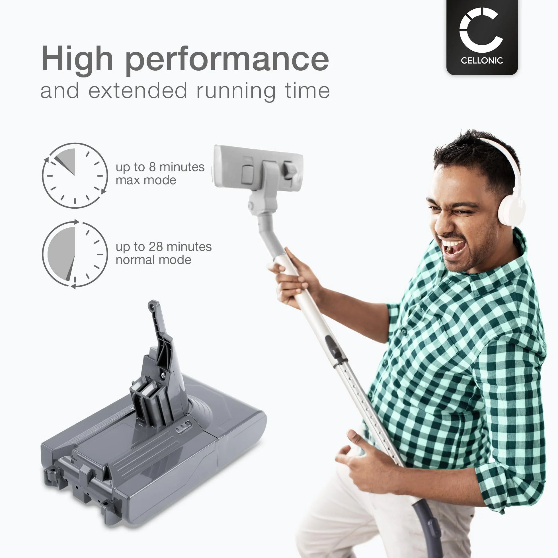 CELLONIC, Akumulator do odkurzacza kompatybilny z Dyson V8 Absolute, 215681, V11, Extra, VE6 (21,6 V, 3000 mAh)