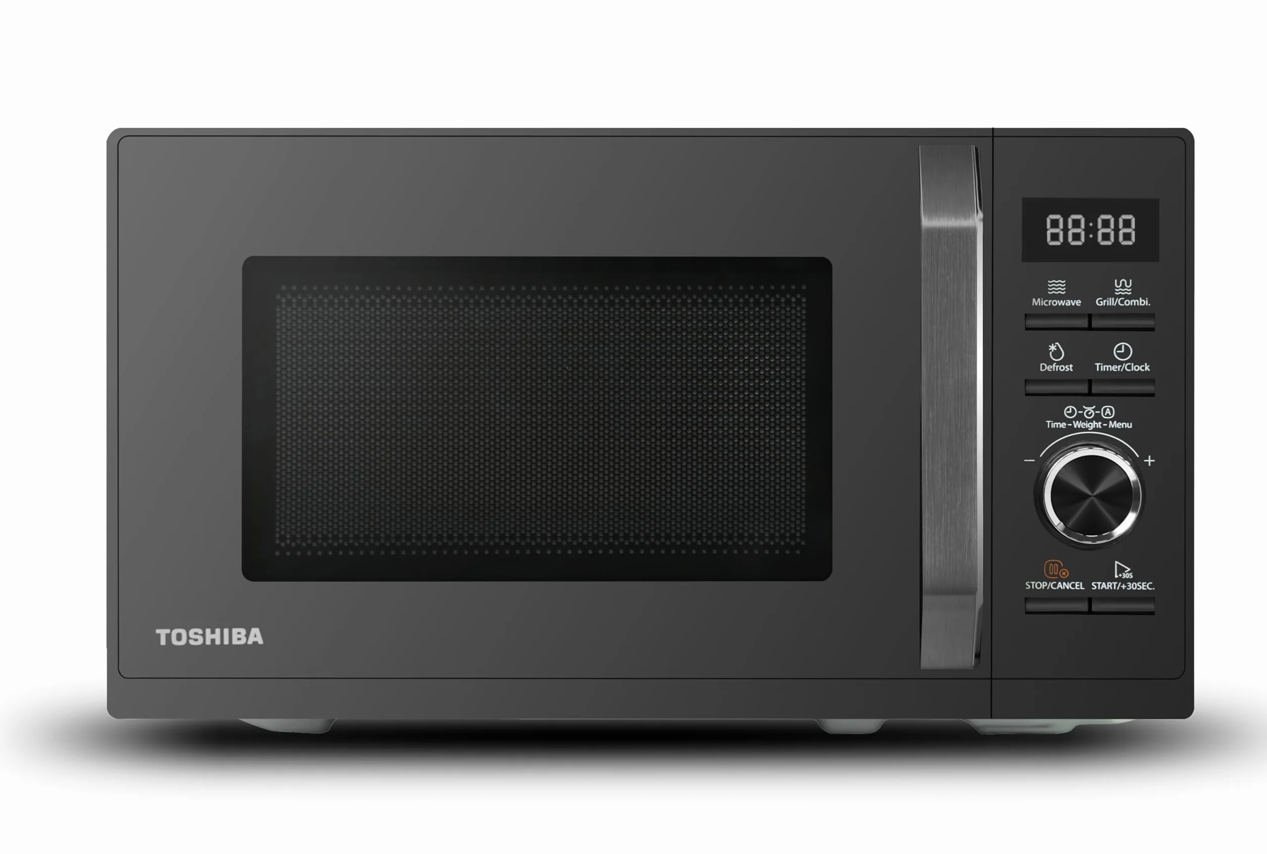 Toshiba MW3-AG20PE (BK) kuchenka mikrofalowa z grillem, 20 l, kuchenka mikrofalowa 3 w 1, rozmrażanie kuchenne, kuchenka mikrofalowa, grill, kombi, 5 poziomów mocy, 8 automatycznych programów, łatwe