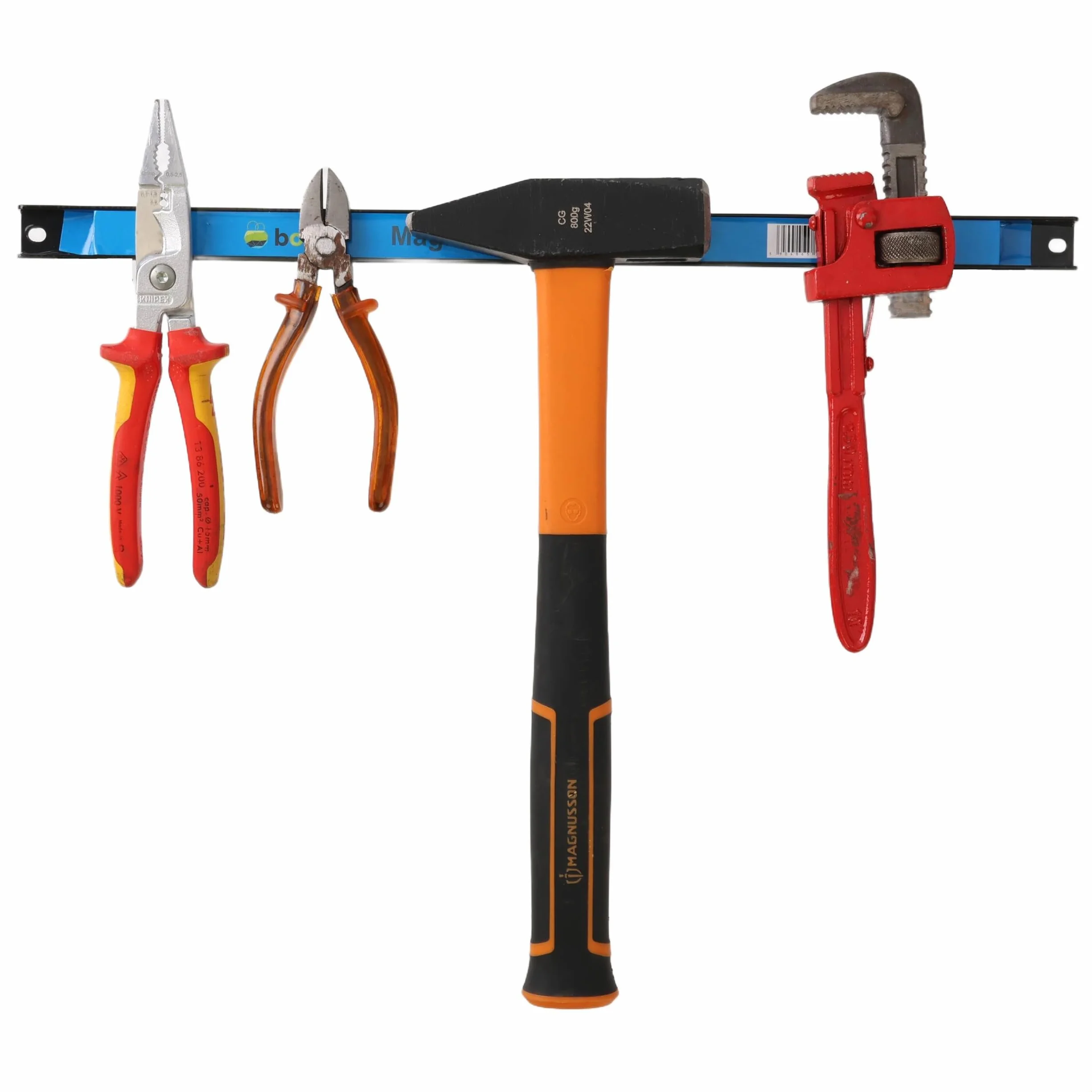 Magnetyczny uchwyt narzędziowy z metalowymi paskami o długości 45 cm, kolor czarny. Mocny magnes, z otworami montażowymi, wkrętami i kołkami w zestawie do śrubokrętów, szczypiec, wierteł i nie tylko