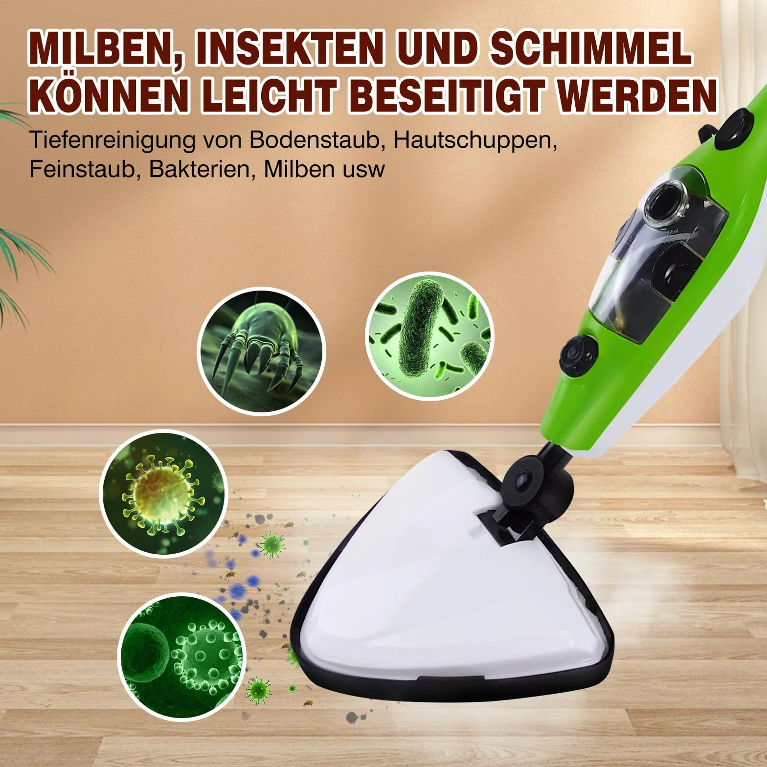 Mop parowy 1300 W 10 w 1 z kablem 3,5 m i 10 akcesoriami