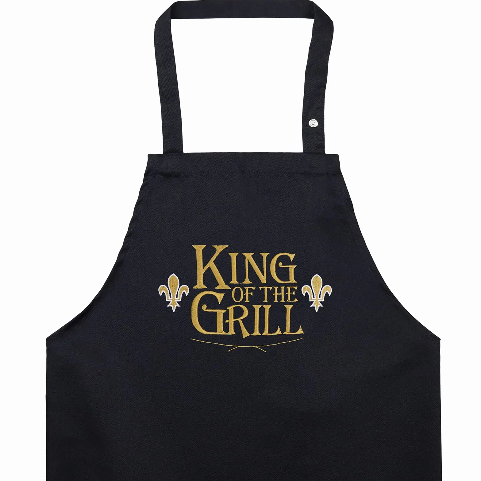 EXPRESS-STICKEREI Fartuch do grillowania z napisem "KING OF THE GRILL" – fartuch męski z możliwością regulacji fartucha kucharskiego z kieszenią, fartuch kuchenny dla mężczyzn – prezent na Dzień Ojca / dziadka, czarny, jeden rozmiar