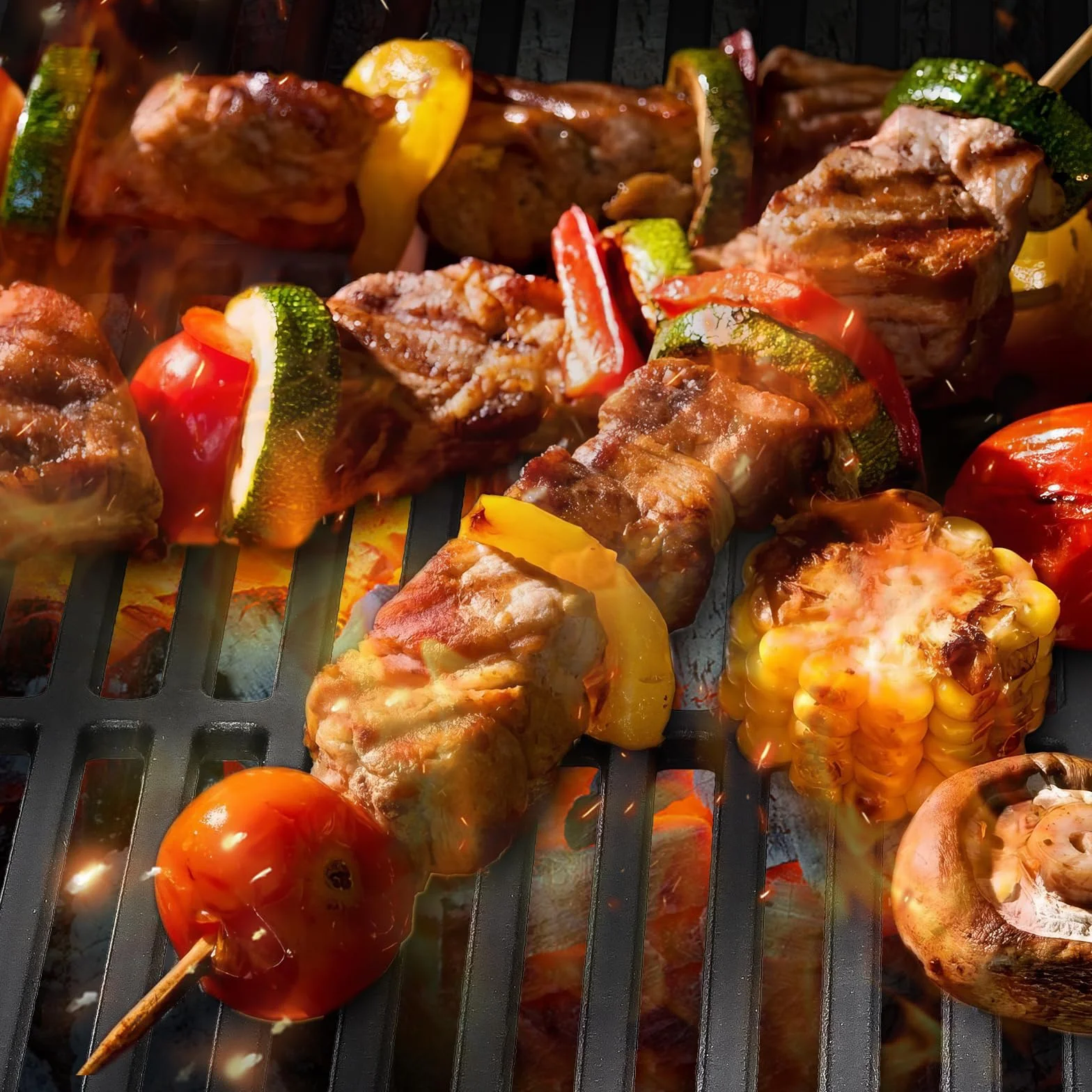 GFTIME Żeliwny ruszt do grillowania, 60 x 40 cm, emaliowany, prostokątny, do BBQ, grilla gazowego, grilla na węgiel drzewny i wielu innych, akcesoria do grilla, masywny ruszt części zamienne, żeliwo