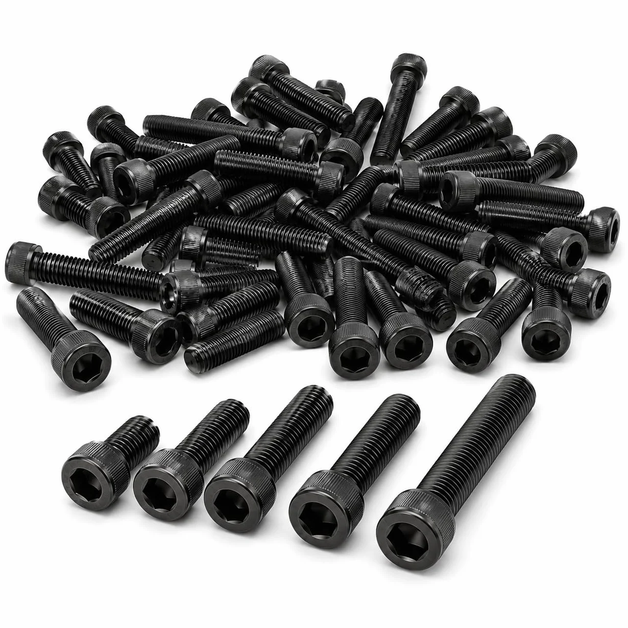 ORTAVA 25 sztuk śrub cylindrycznych M5 x 20 mm z gniazdem sześciokątnym zgodnie z normą DIN 912 / ISO 4762 pełny gwint ze stali nierdzewnej (czarne)