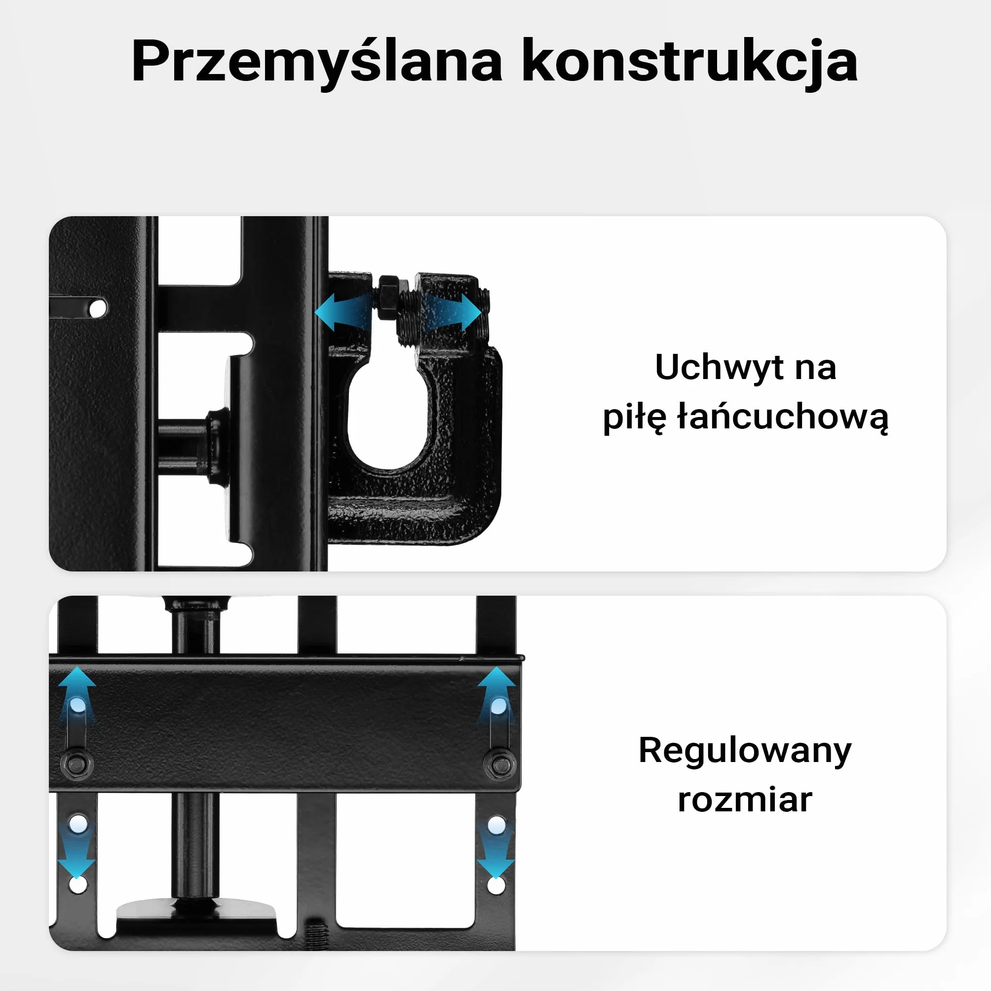 Wiltec Przystawka do cięcia drewna o szerokości cięcia 1-3 1/2", ze stali pokryta proszkowo, przewodnik do pił łańcuchowych 5-15 cm