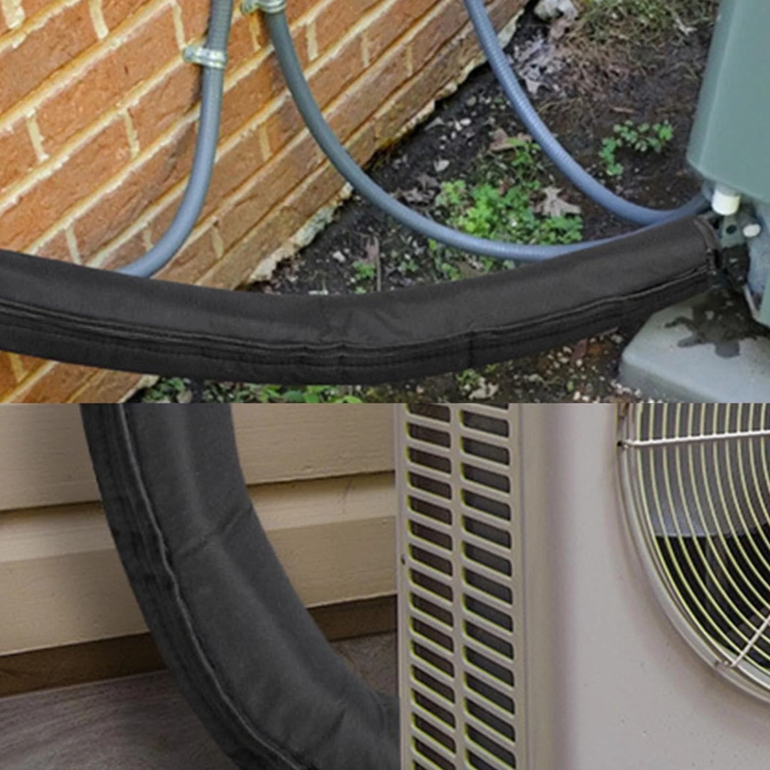 Osłona Izolacyjna Rury Miedzianej HVAC, 3-warstwowa Wodoodporna i Odporna na ścieranie Tkanina Oxford 600D z wewnętrzną warstwą Folii Aluminiowej, Owijka Izolacyjna Rury do Centralnego