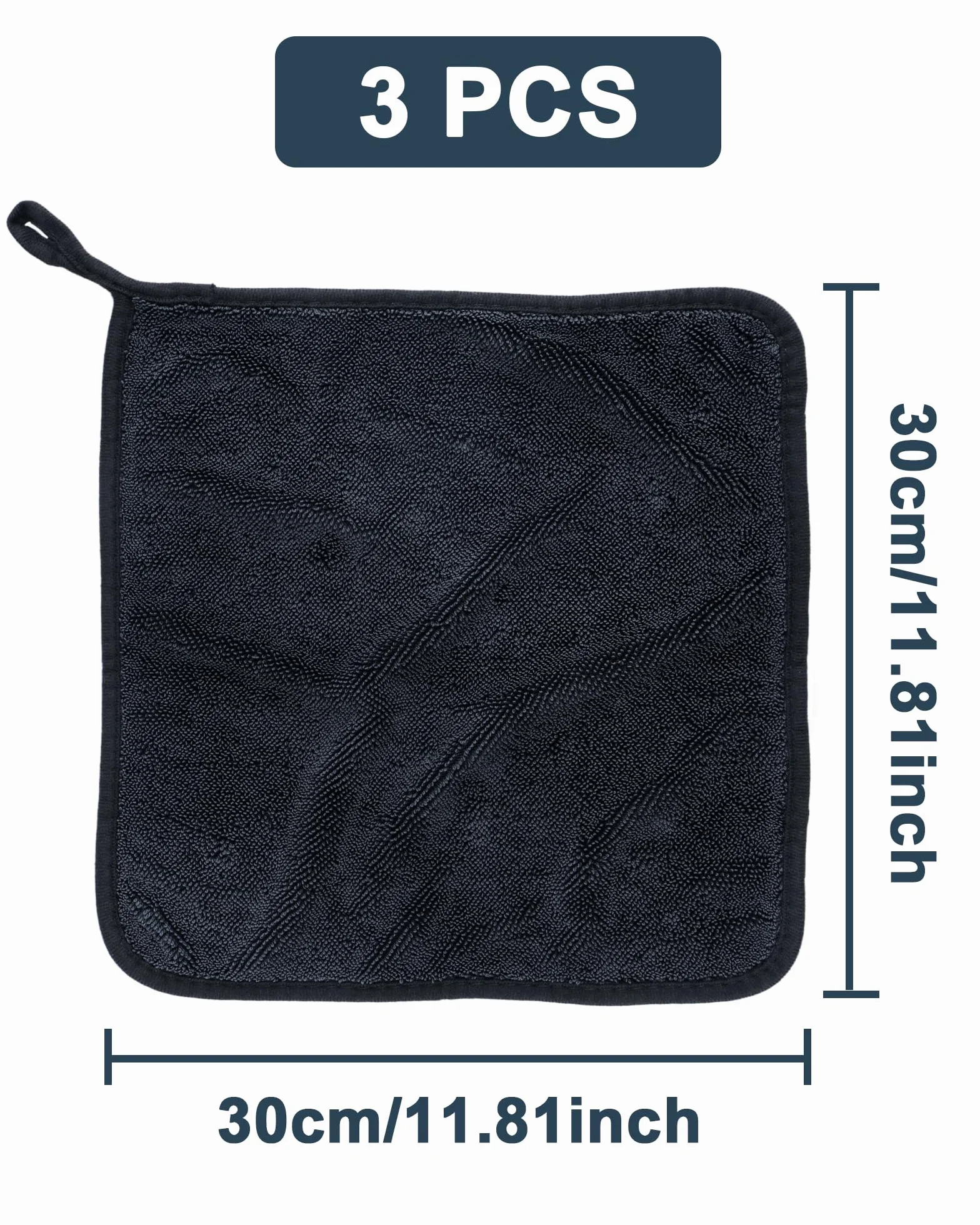 Ręcznik 30x30, 3 Sztuki Ręcznik do Osuszania Auta o Wysokiej Chłonności, Ściereczki z Mikrofibry do Czyszczenia, Ściereczka Wielofunkcyjna do Samochodu, na Siłownię, do Szyb, twarzy, Domu i Kuc
