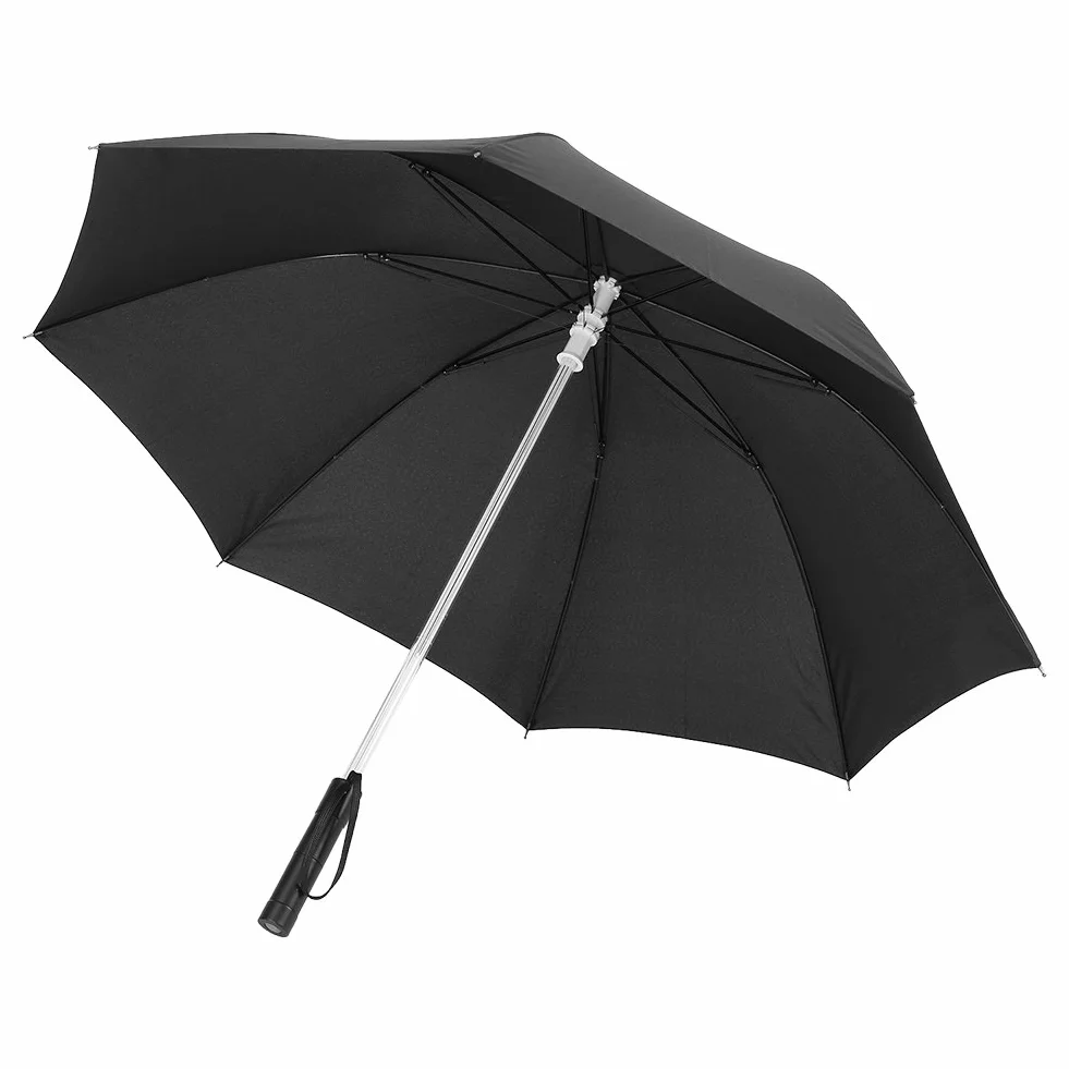 Parasol Led Parasole Led Tkanina Poliestrowa Zasilany z Baterii 7 Zmiana Koloru Led Parasol Latarka do Bezpiecznego Nocnego Chodzenia Przezroczysty (Czarny)