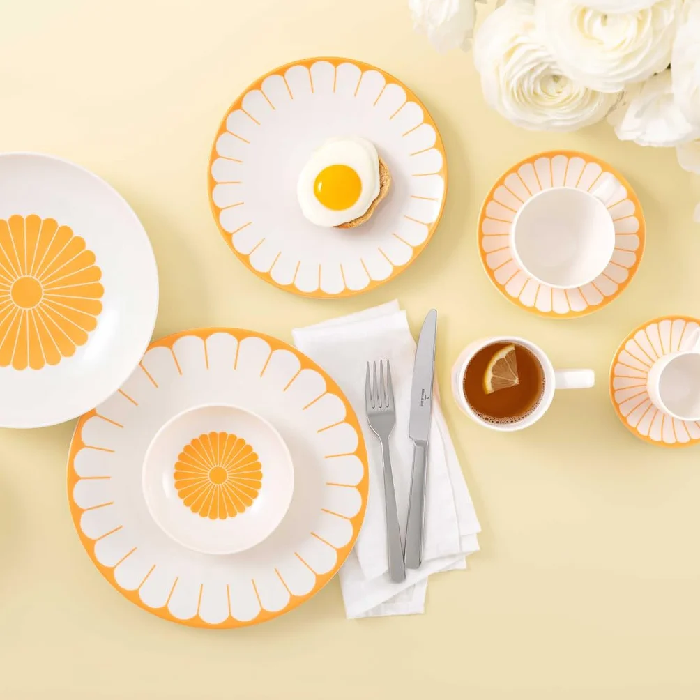 Villeroy & Boch Fleur soleil filiżanka do kawy żółta porcelana Premium