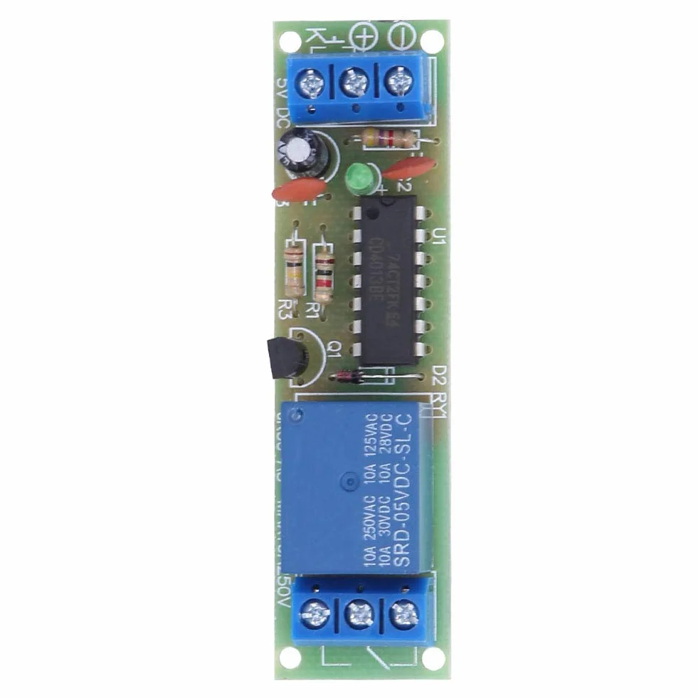 3 sztuk moduł przekaźnika czasowego z izolacją transoptorową DC5V CD4013 Chip 1 kanał NO NC pojedynczy biegun podwójny przełącznik przekaźnikowy