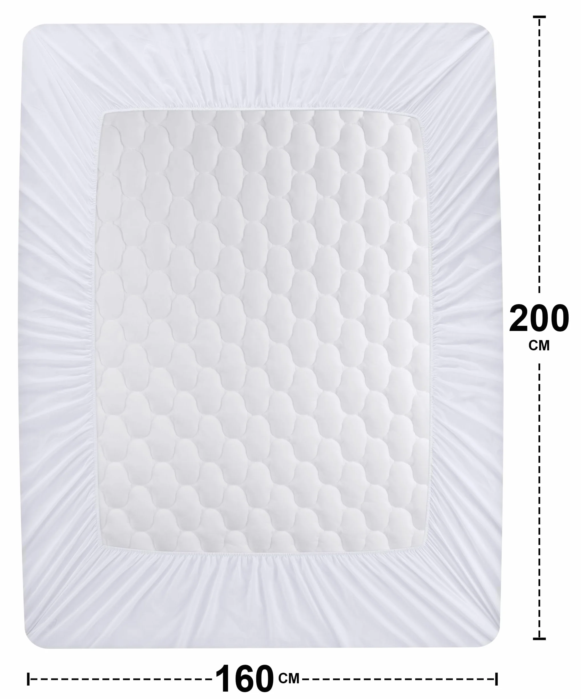 Utopia Bedding Wodoodporny Ochraniacz na Materac 160x200 cm, Pikowany Pokrowiec na Materac Rozciąga Się do 30 cm (biały)