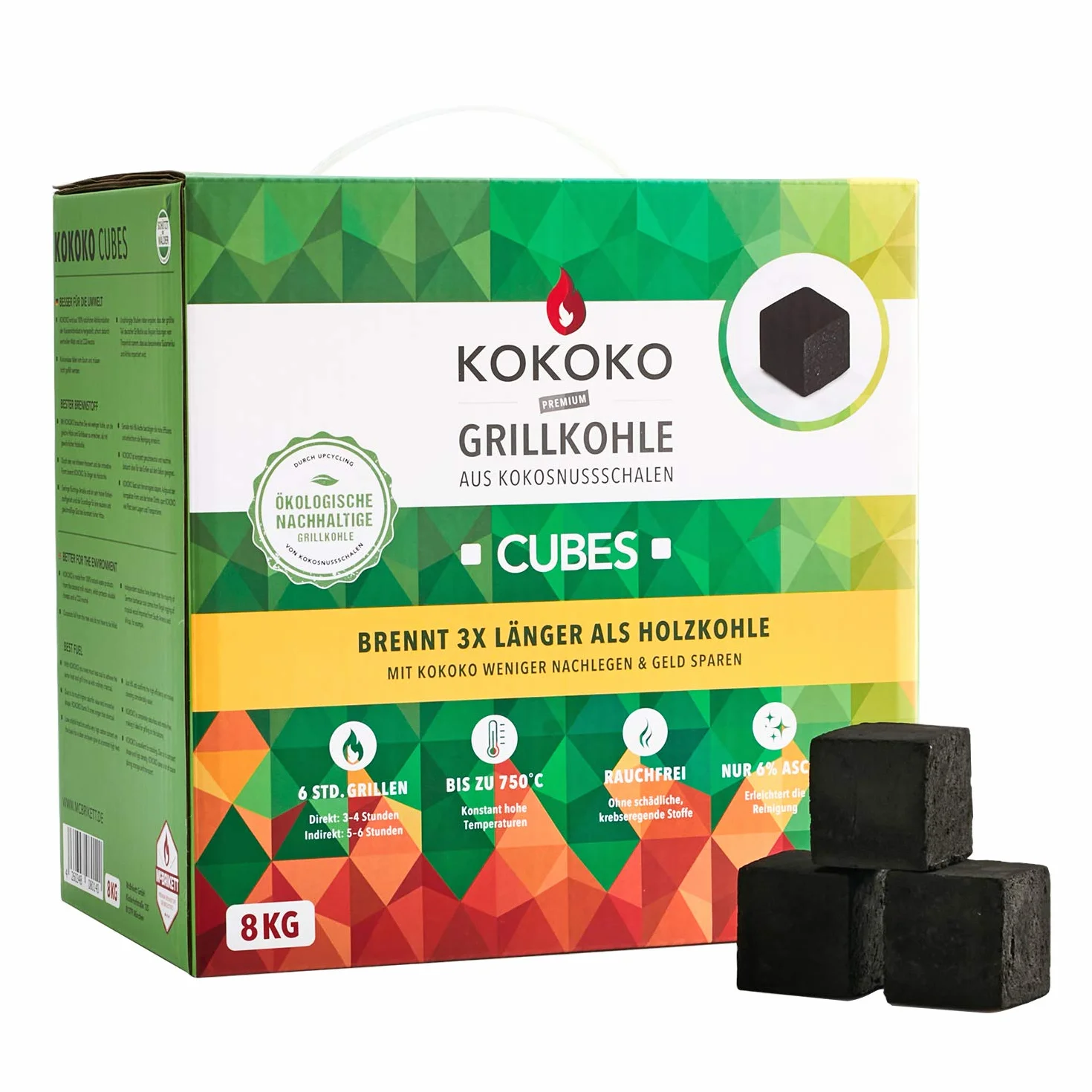 Mcbrikett Kokoko K40008-VEN Brykiet do Grilla, Czarny, 8 kg