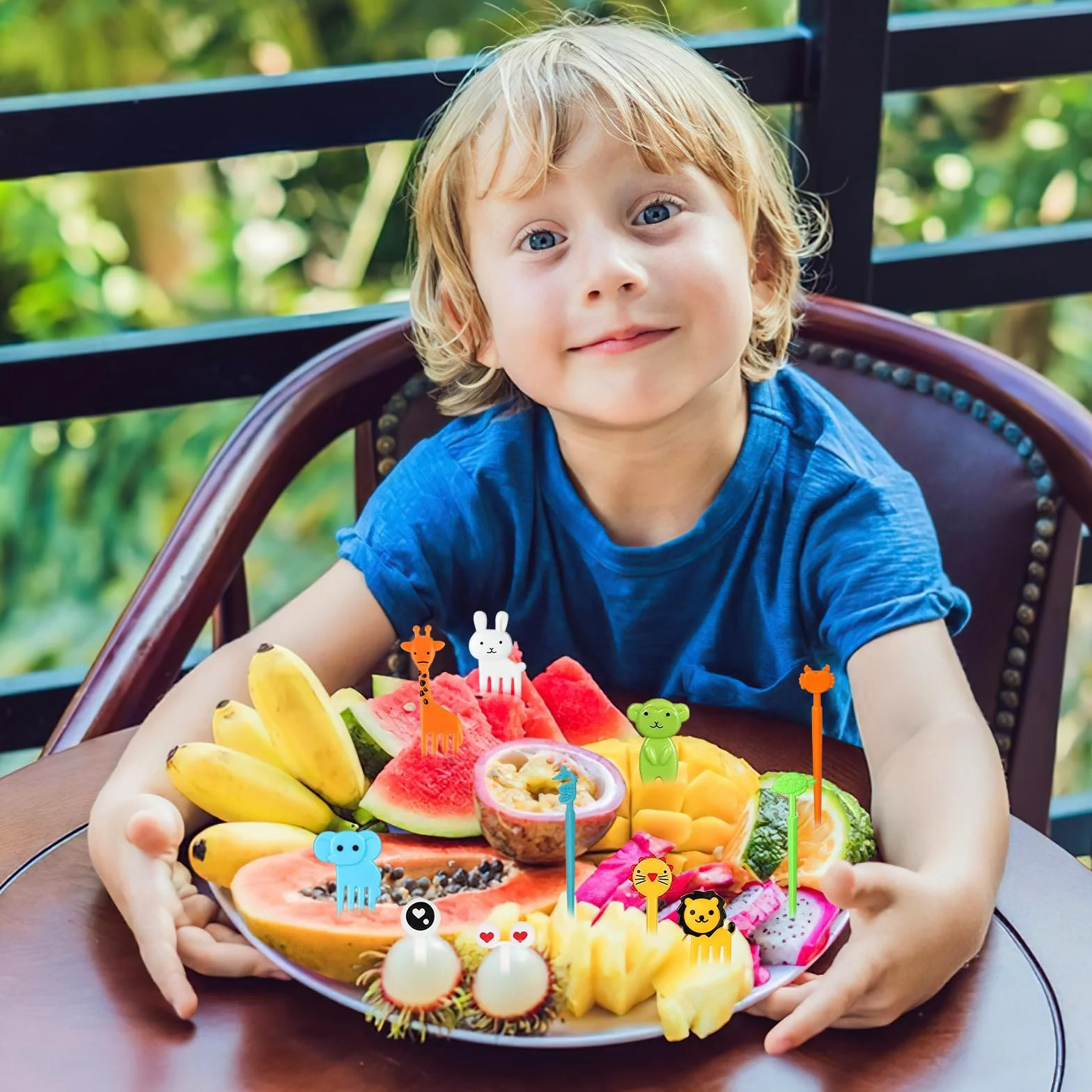 60 sztuk pudełek śniadaniowych dla dzieci, widelczyki do owoców wielokrotnego użytku