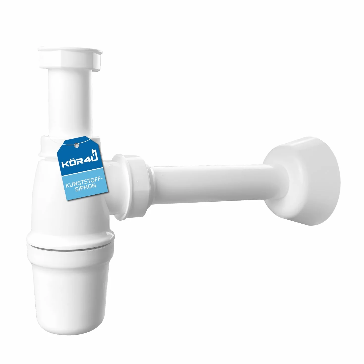 kör4u Syfon z tworzywa sztucznego 1 1/4 cala x 32 mm do umywalki, rurowy korek zapachowy do umywalki w łazience