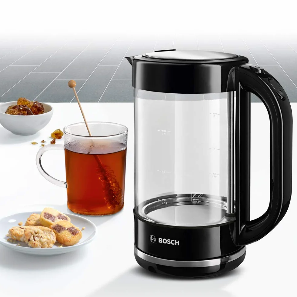 Bosch TWK70B03 Wasserkocher 2.200W 1.7 Liter Glas Schwarz
