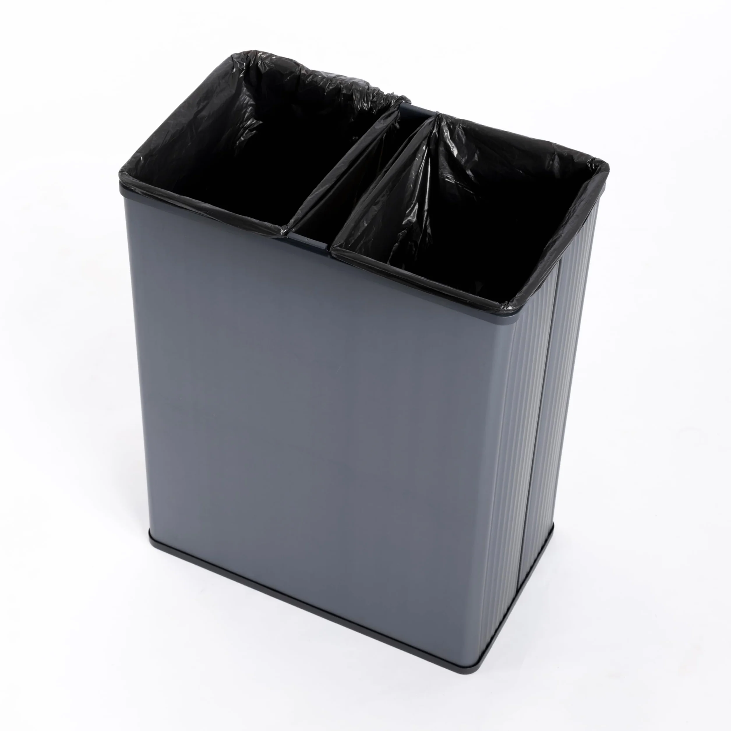 CURVER Keter Verto Kosz do recyklingu 54 l, podwójne przegrody, pokrywa z recyklingu, łatwe sortowanie, elegancki design, perłowy niebieski