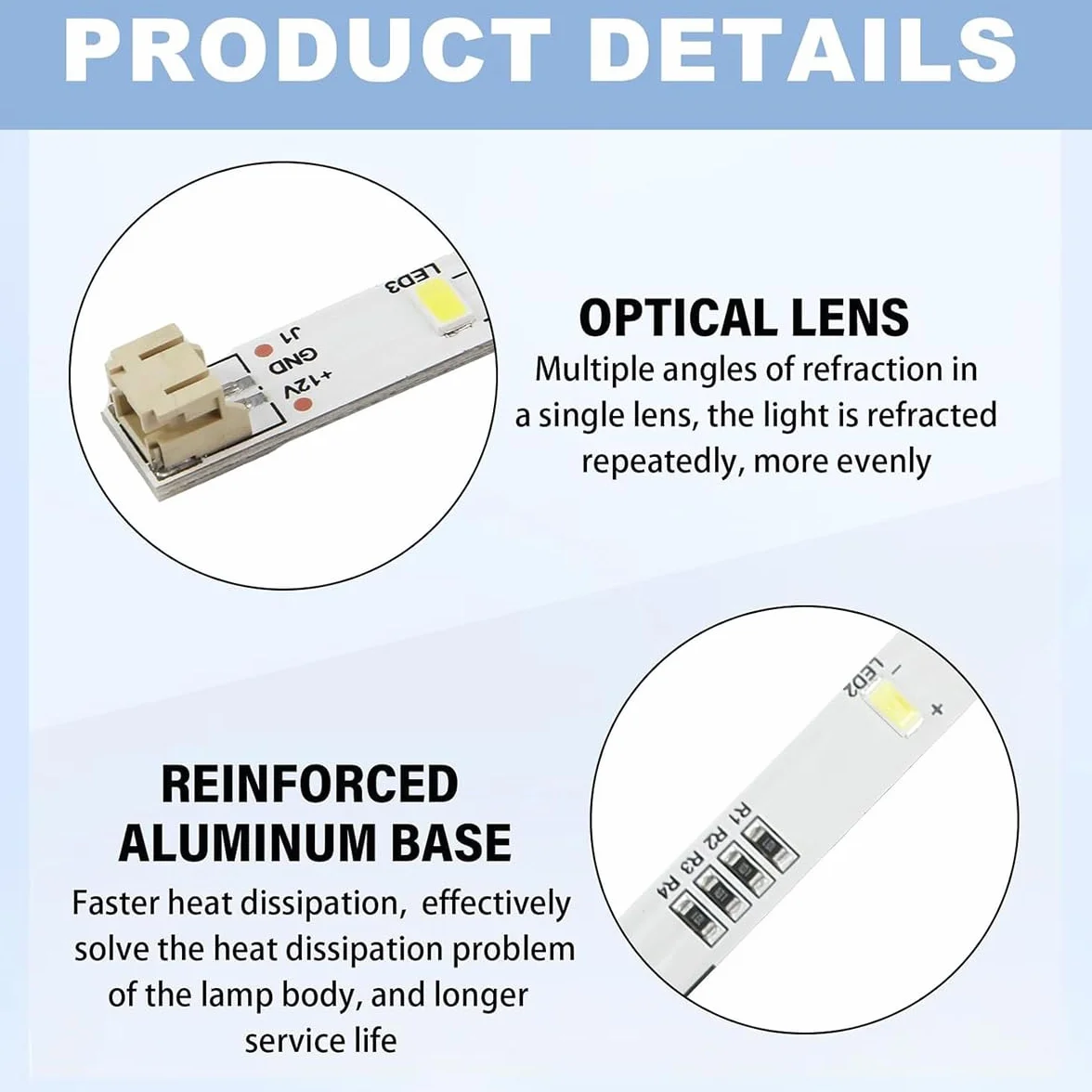 Comioke 2 x listwa świetlna LED do listwy świetlnej RONGSHENG/HISENSE E349766 MDDZ-162A 1629348 DC12V 2W żarówka wymienna do lodówki Kenwood KIFF5017 KIFF5020 KIFF7020