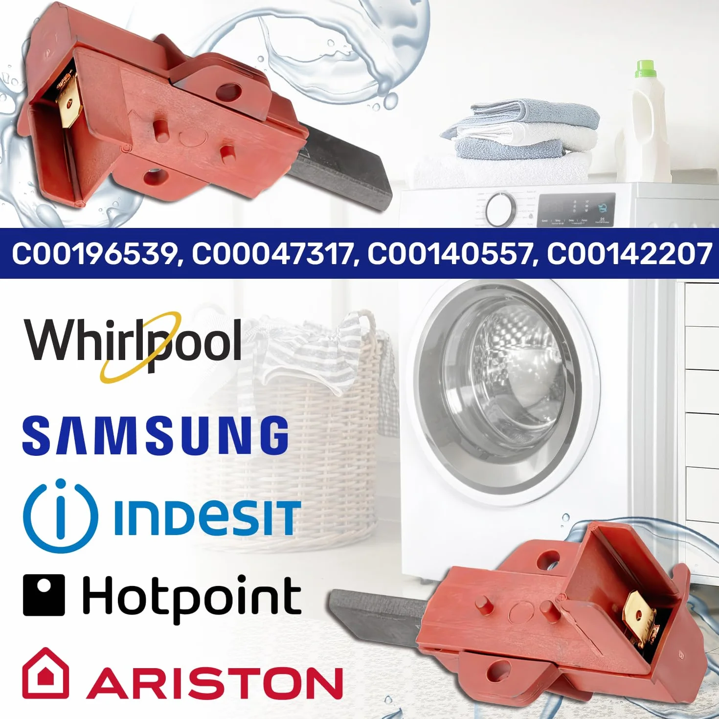 Szczotki węglowe do pralki silnika 5 x 12,5 x 32 mm Ariston Indesit MONTERAL