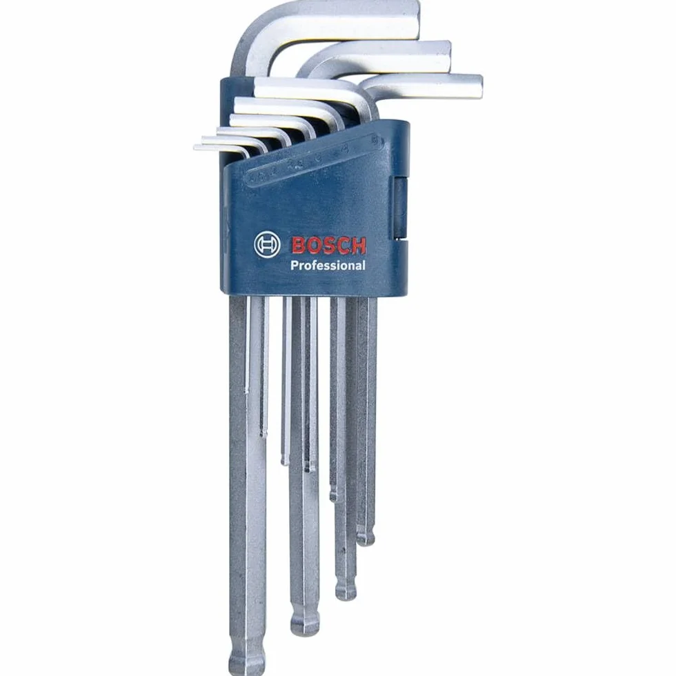 Bosch Professional: 9-częściowy zestaw kluczy kątowych sześciokątnych HEX (1,5 – 10,0 mm)