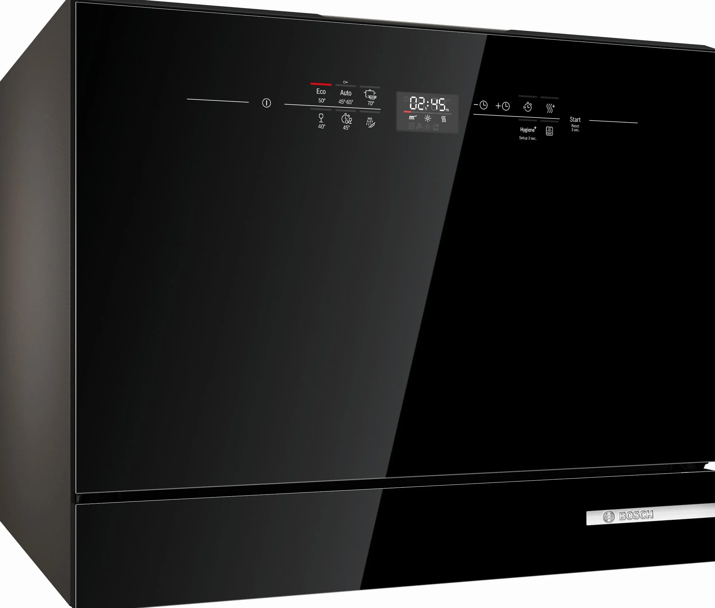 Bosch SKS6ITB00E, seria 6, wolnostojąca, kompaktowa zmywarka do naczyń, 55 cm, kosz na sztućce, mini zmywarka, szybkie czyszczenie naczyń, dodatkowe suszenie, delikatne czyszczenie szyb, automatyczne