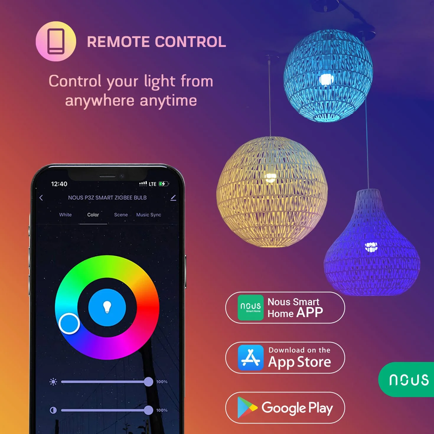 Nous P3Z Smart ZigBee Bulb RGB E27: Inteligentna Żarówka LED z Kontrolą Kolorów