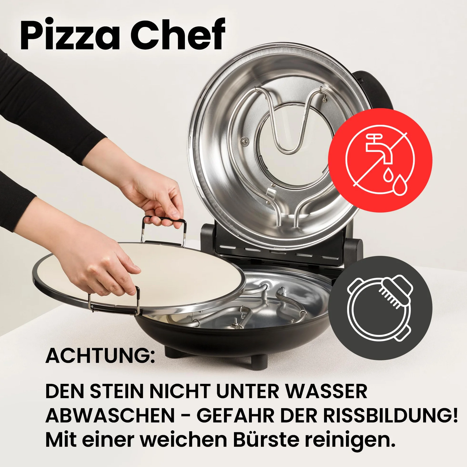 ZEEGMA PIZZA CHEF Elektryczny Piec do Pizzy 1200 W 400°C Kamień Ceramiczny 30 cm