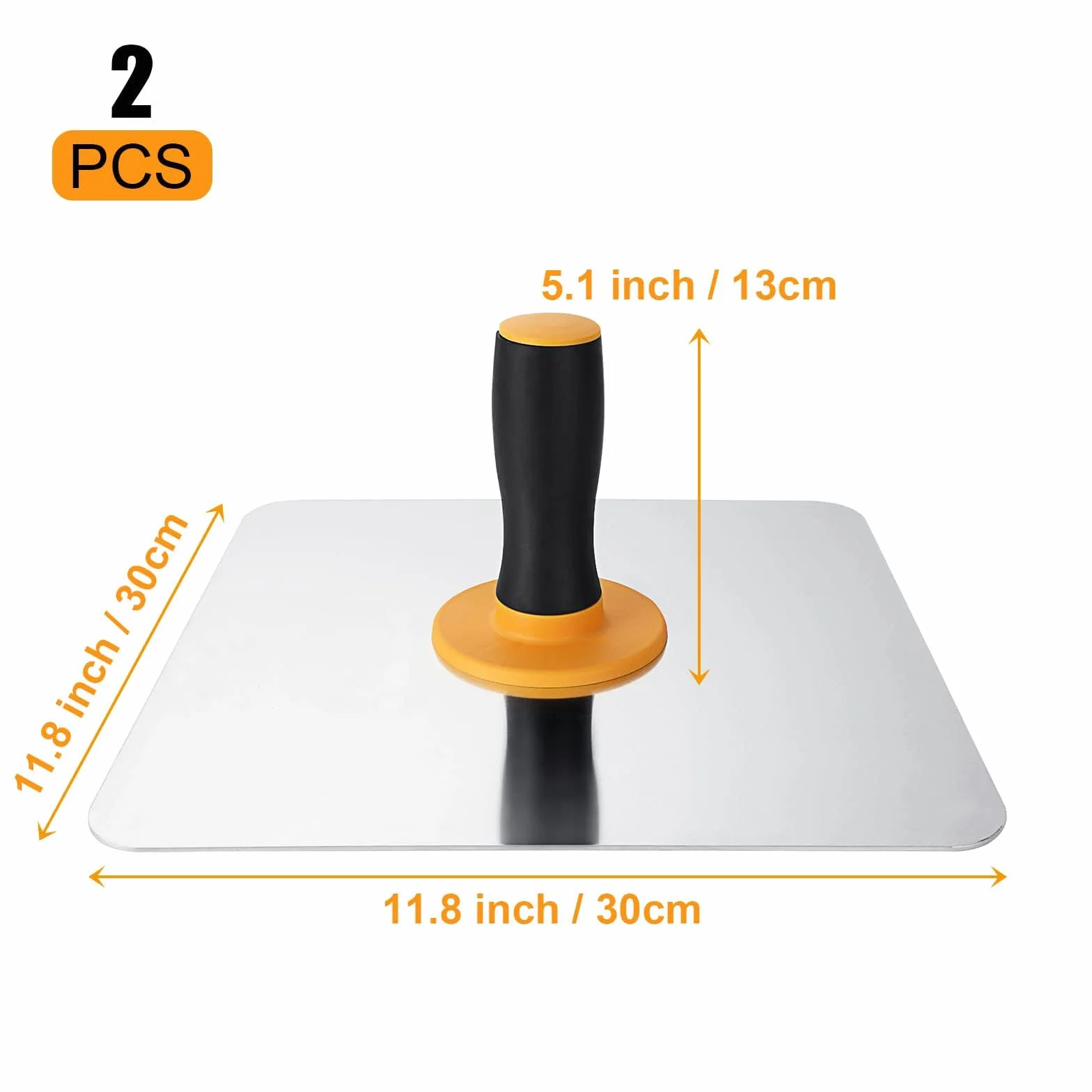 AKOLAFE 2 szt. Tynkarzy Hawk Aluminium Gips Hawk Hawk, 30 x 30 cm, wytrzymałe narzędzia tynkarskie z uchwytem PET do zaprawy cementowej, płyt kartonowo-gipsowych i betonu, materiały przemysłowe