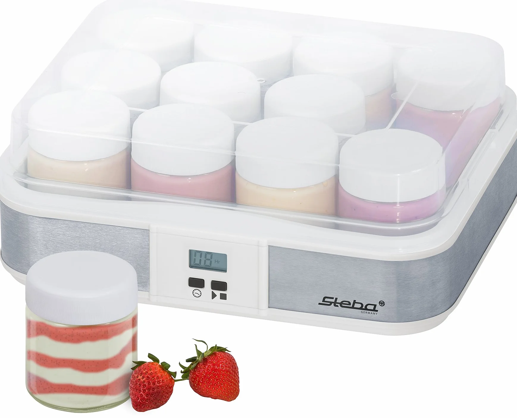 Steba JM 2 urządzenie do wyrobu jogurtów 12 szklanek 2,5 l LCD timer